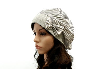 Very lightweight cotton slouchy beret women Summer headwear unlined Chemo hat Best for summer