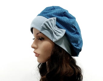 Sehr leichte lässige Baskenmütze aus Baumwolle für Damen. Sommer-Kopfbedeckung, ungefüttert. Chemo-Mütze. Ideal für den Sommer