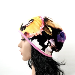 Summer floral beanie women Headwear reversible Chemo hat lightweight Fits S-M