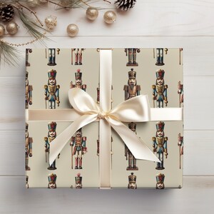 Christmas Wrapping Paper, Nutcracker Wrapping Paper, Wrapping Paper Christmas, Christmas Wrapping Paper Rolls, Toy Soldier, Cream, Red