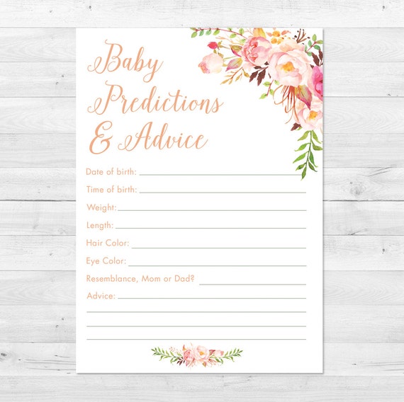 etsy baby prediction cards