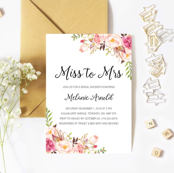 Miss To Mrs Bridal Shower Invitations 5