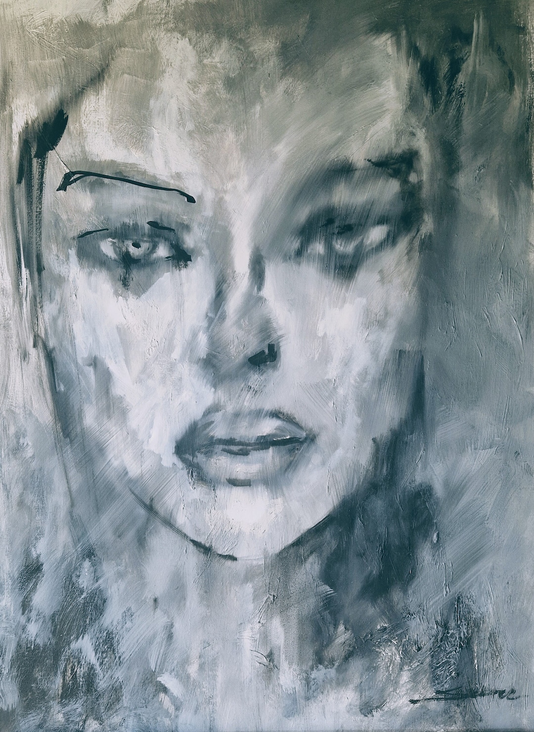 Abstract Woman Portrait Oil Painting on Canvas, Modern Wall Art, Canvas ...