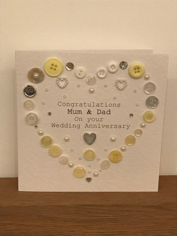 Anniversary Card For Parents Mum Dad Anniversary Anniversary Etsy