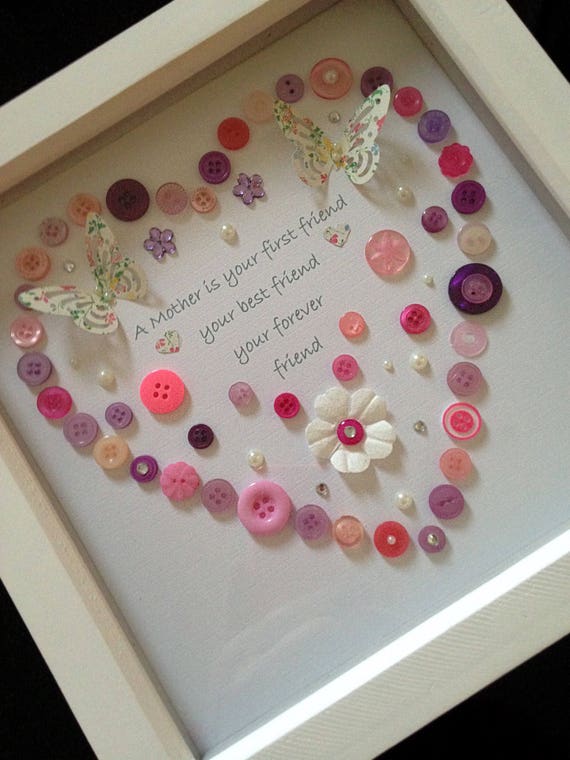 Mums Are Like Buttons Frame//Picture Gift for Mum//Mum Frame//Mother Gift//Heart//Christmas Gift//Family//Framed Picture for Mum//Framed Quote//Gift for Her