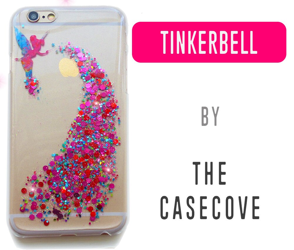 Tinkerbell Disney BIG GLITTER iPhone Case SE 4 4s 5 5s 5c 6 Etsy