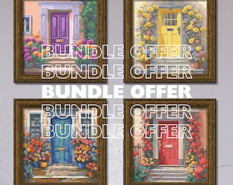 Bundel kleurrijke deuren kruissteekpatroon (pdf)