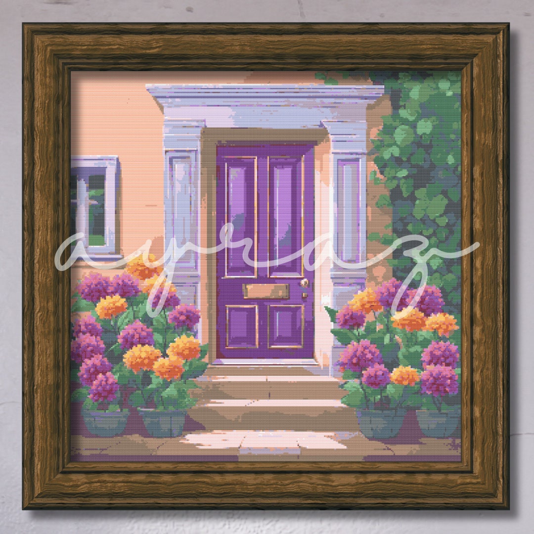 Purple Door Cross-stitch Pattern PDF Digital Download - Etsy
