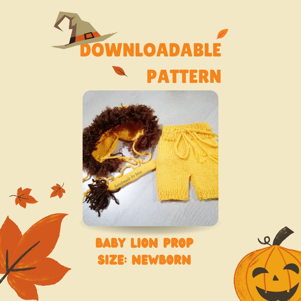 Baby Lion Costume Pattern/ Instant Download Knitting Pattern/ Etsy