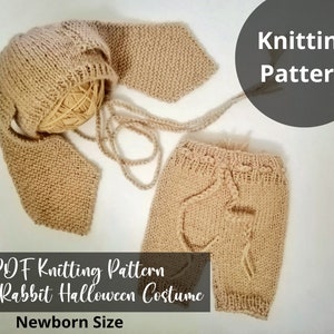 Baby Rabbit Costume Pattern | Halloween Knitting Pattern | Newborn PDF Pattern | Instant Digital Download