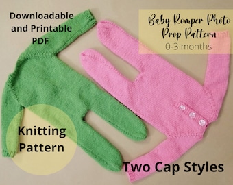 Handgebreid fotoproppatroon babyromper