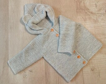 Gebreid vest met ribbelsteek, 0 tot 12 jaar, uniseks