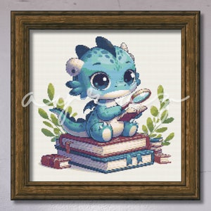 Little Blue Dragon Counted Cross-Stitch Pattern PDF