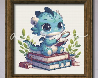 Little Blue Dragon Counted Cross-Stitch Pattern PDF