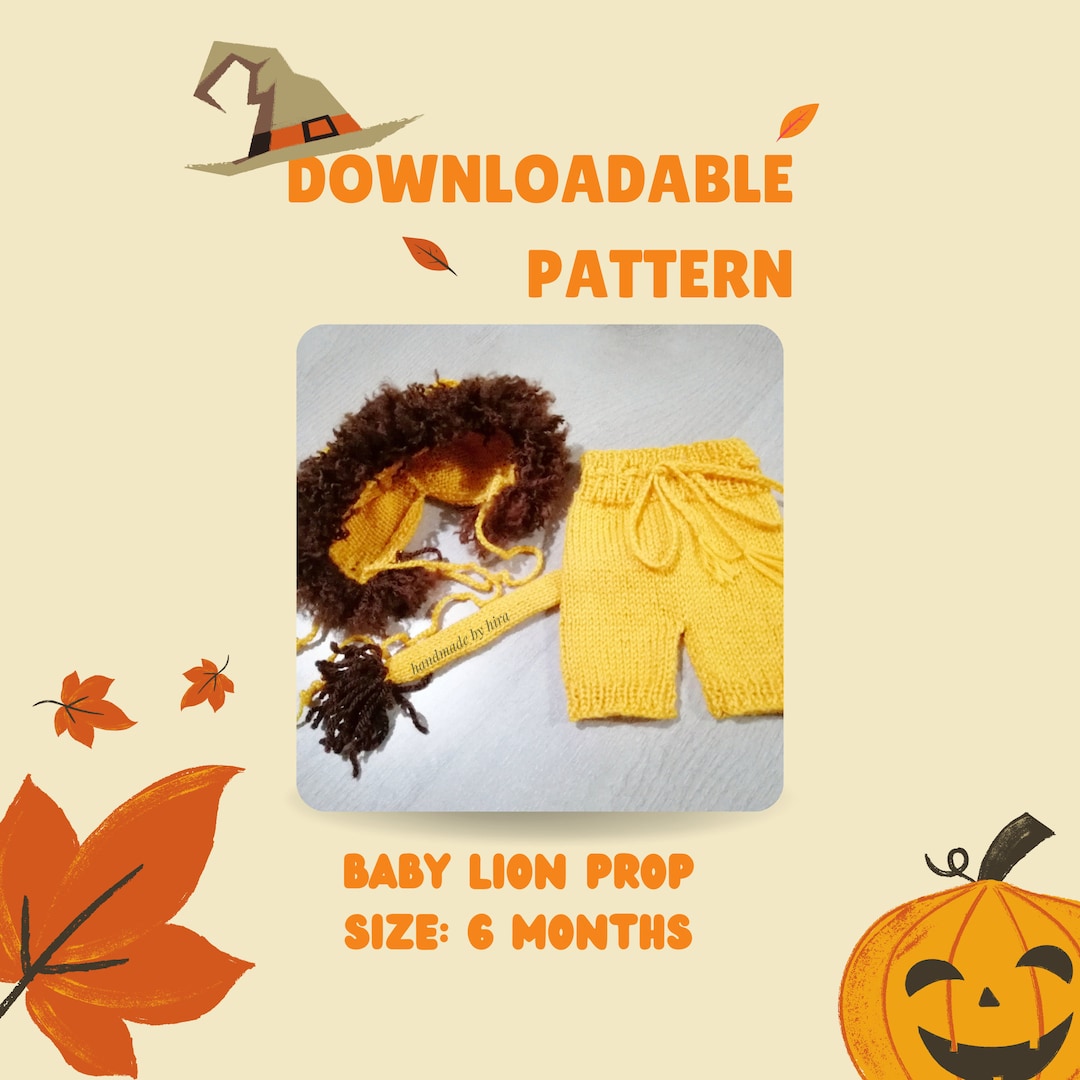 Baby Lion Costume Pattern 6 Months/ Instant Download Knitting Etsy