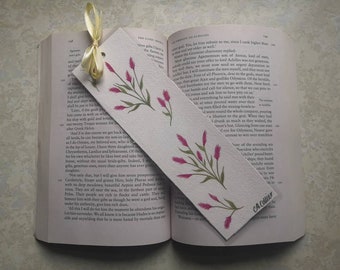 Red celosia flower, bookmark