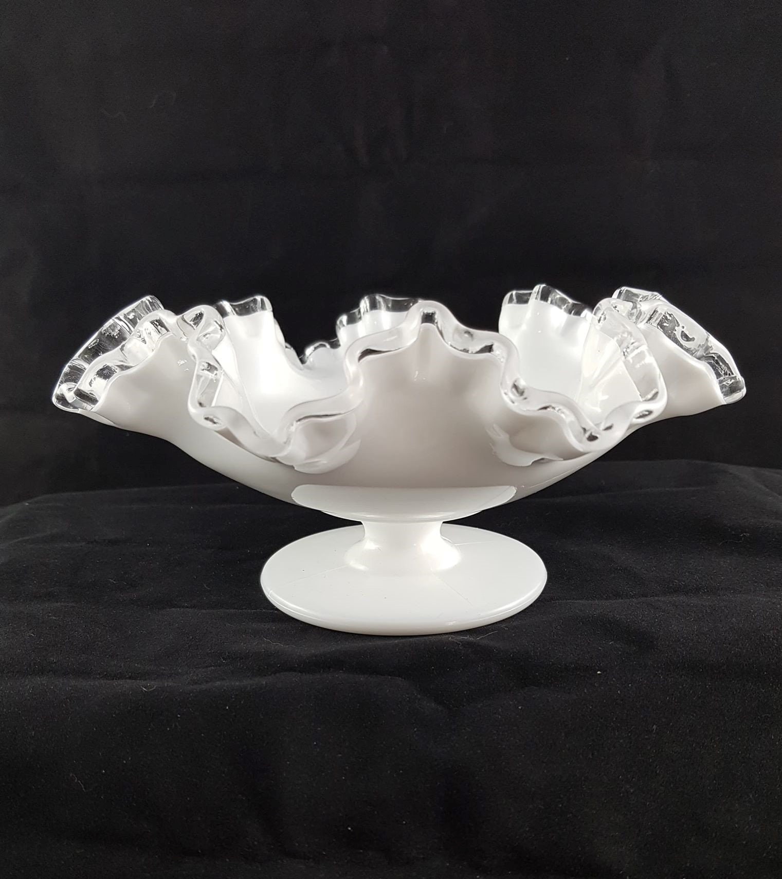 Fenton Footed Silver Crest Ruffled Candy Dish | Etsy