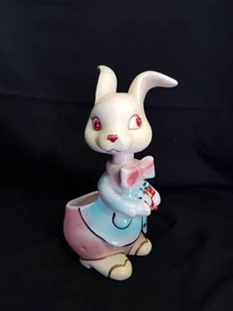 Vintage Bobble Head Rabbit Planter,Planter,Vase,Home decor