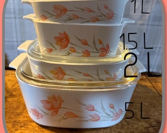 Corningware PEACH FLORAL