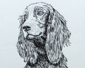 Archivo de bordado Setter irlandés garabato