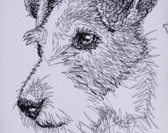Archivo de bordado Parson Russell Terrier garabato