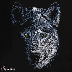 Wolf on black half