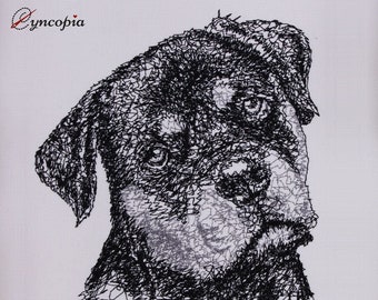 Diseño de bordado Rottweiler Garabato