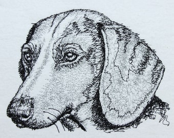 Archivo de bordado garabato de perro salchicha de pelo corto