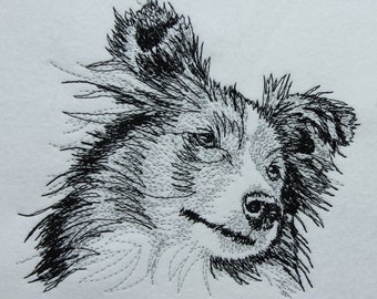 Archivo de bordado: garabato de perro pastor de Shetland