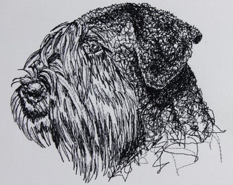 Archivo de bordado Schnauzer gigante garabato