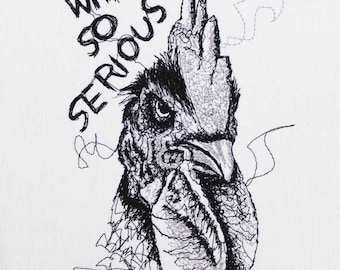 Archivo de bordado garabato de cabeza de gallo
