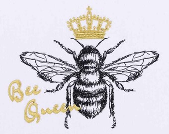 Archivo de bordado Be Queen abeja con corona