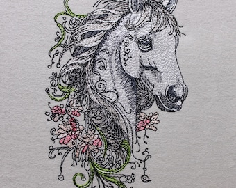 Archivo de bordado fantasía de caballo