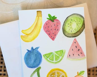 Original Hand-Painted Fruit Watercolor Card
