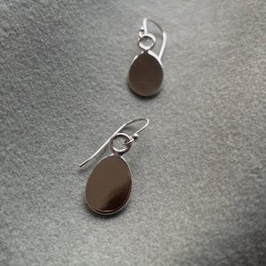 Minimalist Teardrop Dangle Earrings: Handcrafted Sterling Silver