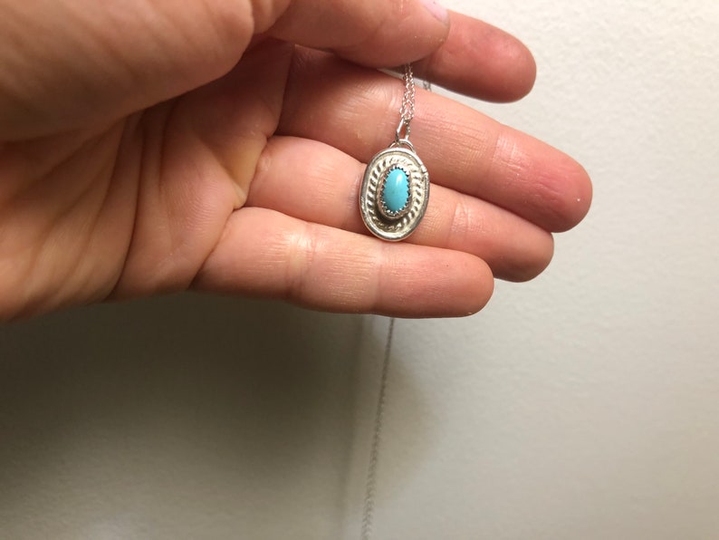 Sleeping Beauty Turquoise Necklace Boho Turquoise Jewelry Western Jewelry Indie Sterling Silver Necklace Turquoise Necklace