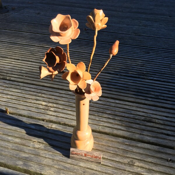 Wooden Flowers Etsy