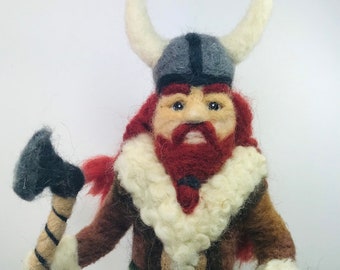 Viking statue,Warior,Handmade custom Needle Felted viking Doll,Soft Sculpture,Realistic gift,Viking figurine,