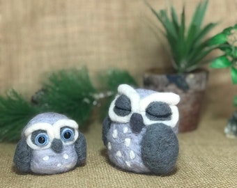 Owl,Custom felted handmade Owl Figurine,wool felting sculpture,Memorial Gifts, Felted Animal,home and garden ornament,Owl statue