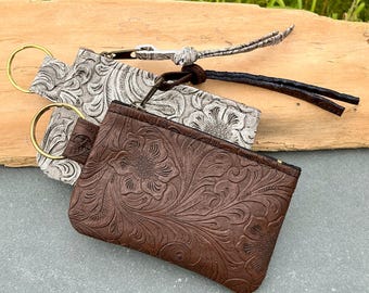 Minimalist Wallet Key Case Coin Purse Faux Leather Change Purse Credit Card Case Keychain