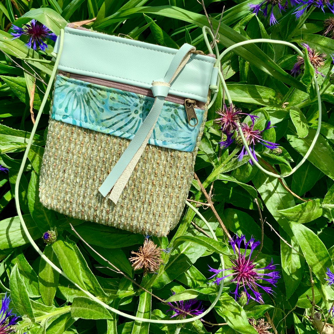 Small Crossbody Bag Phone Case Leather HandWoven look Etsy