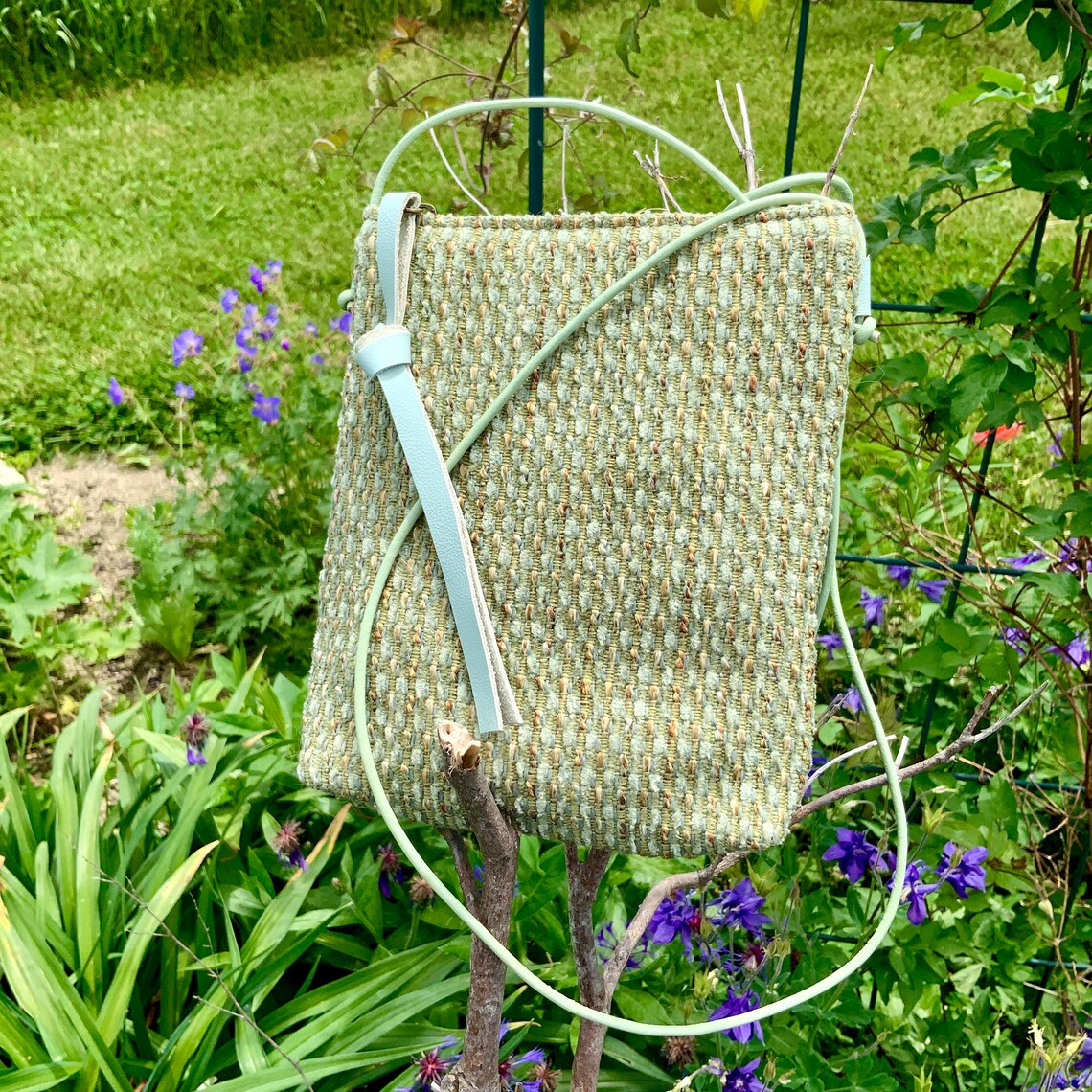 Small Crossbody Bag Phone Case Leather HandWoven look Etsy