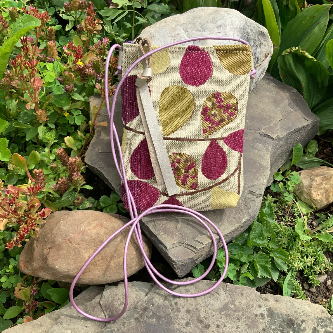 Small Crossbody Bag Phone Case Leather Handwoven Look Etsy