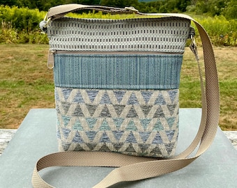 Minimalist Crossbody Gobelin Bag Neutrale Farbe Chenille Stoff Reise Alltag Organizer Mittlere Größe Leicht