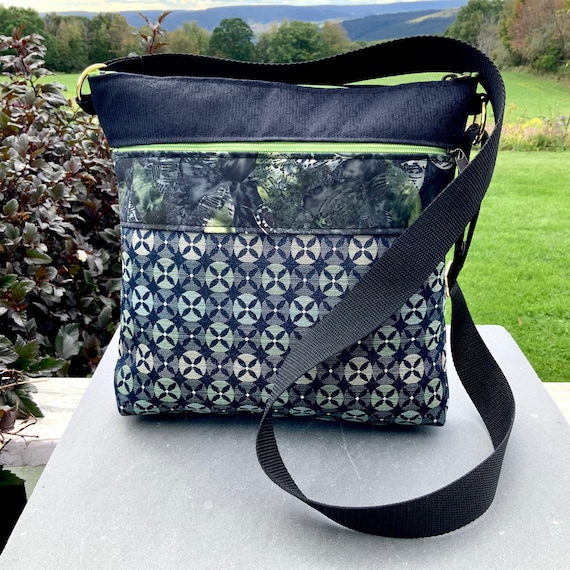 Black Crossbody Bag With Wide Strap