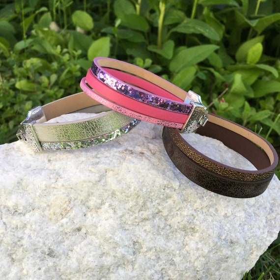 Faux leather cuff bracelet sale