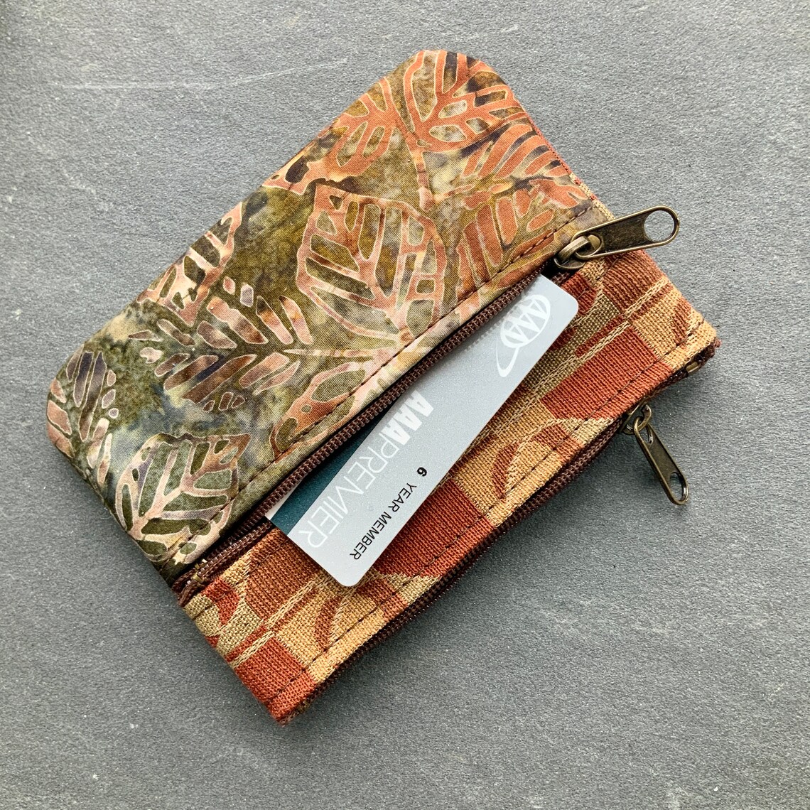 Vegan Zipper Wallet Credit Card Case Coin Purse EarPods Case Etsy