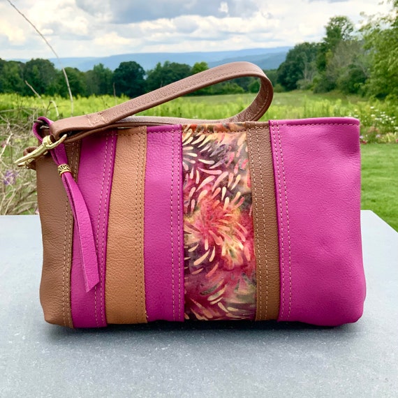 Buy Wristlet Clutch Wallet Phone Bag Evening Bag Unique Designer Handbag Fuchsia Leather Artist Statement Bag Upcycled Fiber Art Christmas Gift Online in India Etsy