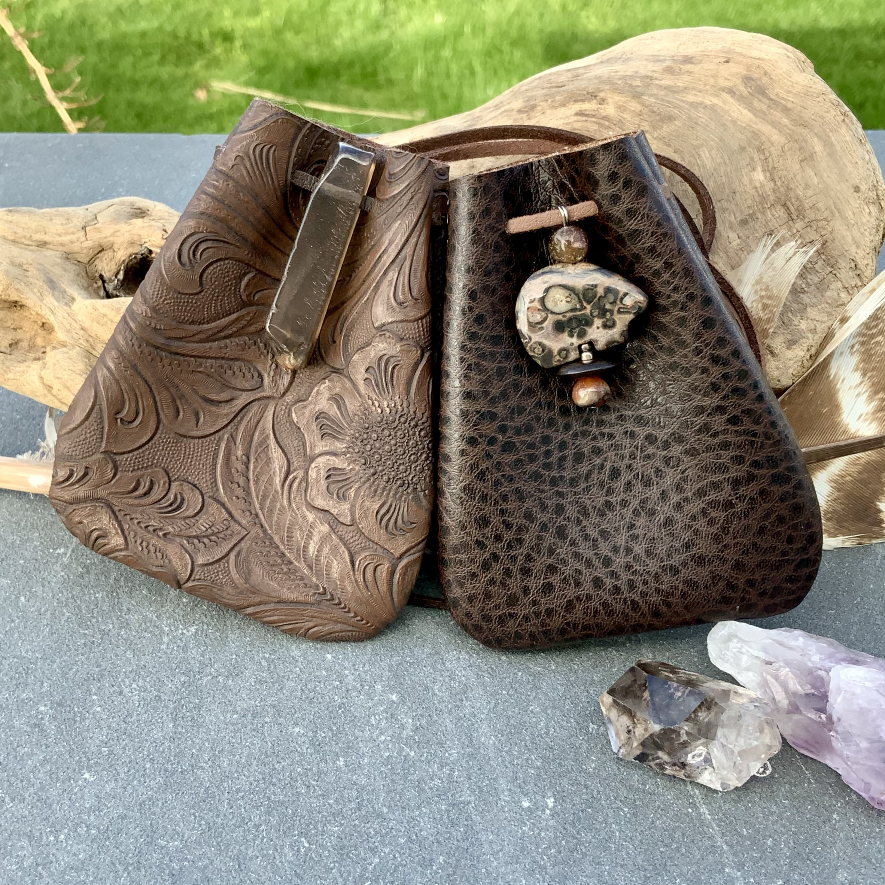 Handmade Deerskin Leather Satchel Wallet Pouch Bag Holder Purse Gift 