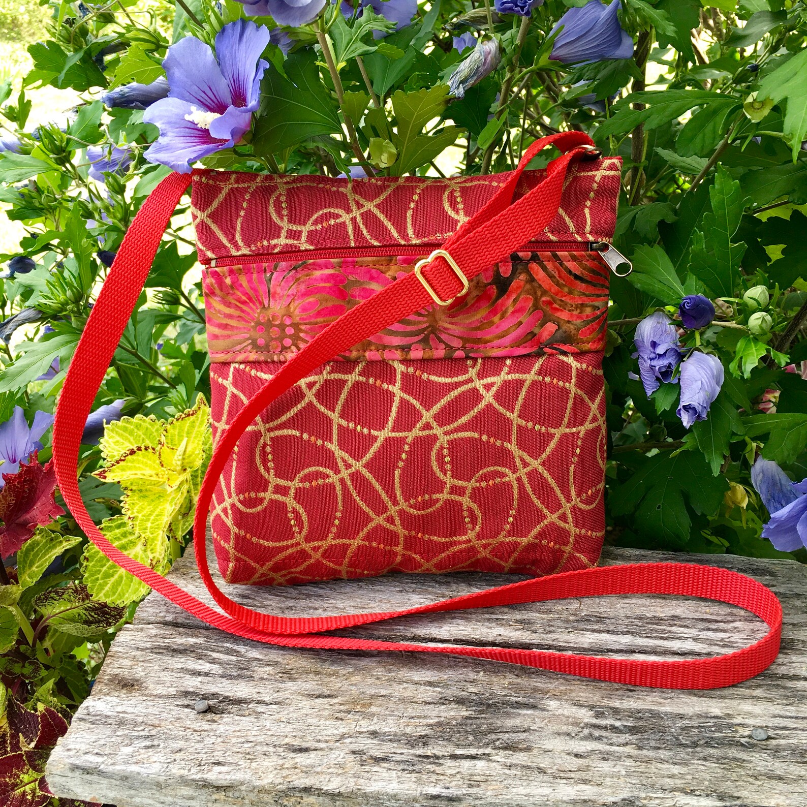 Vegan Crossbody Shoulder Travel Bag Smallish Purse Cherry Red Etsy
